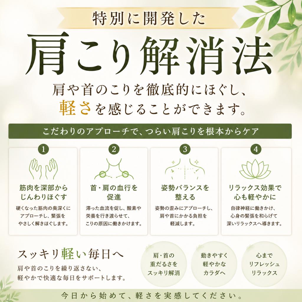 橙の癒し：オリジナル肩こり解消法