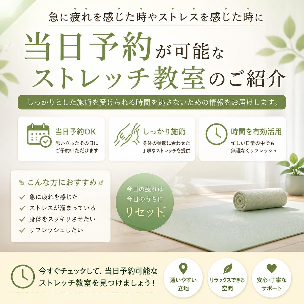 当日予約も可能！即日リフレッシュの機会