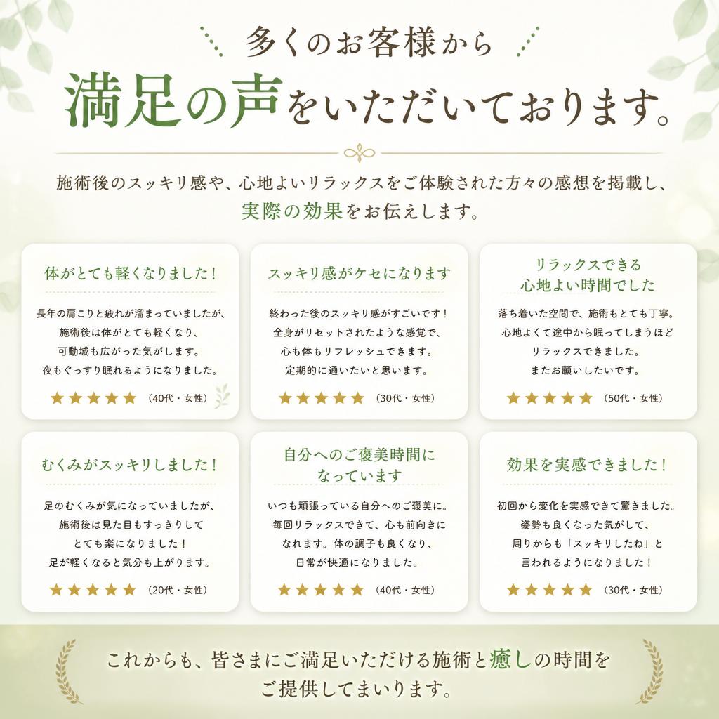リピーター様の声