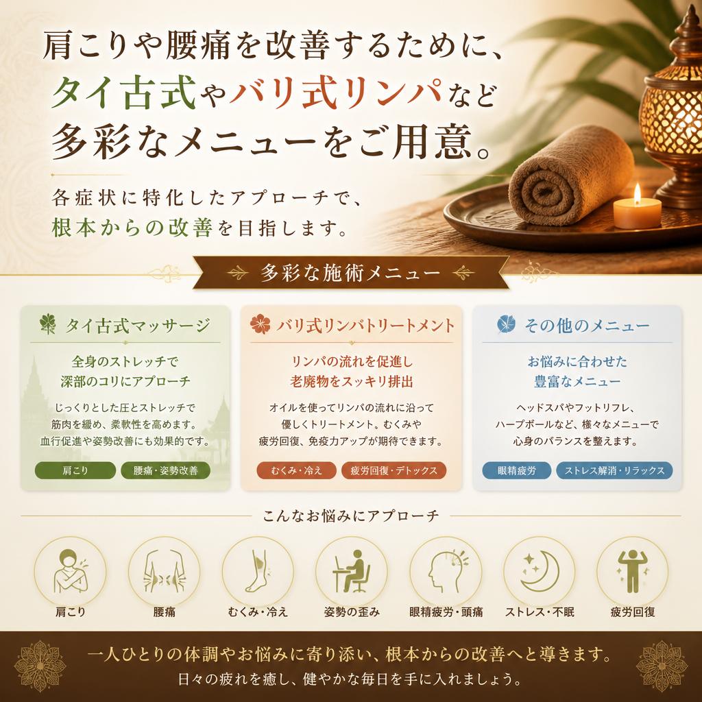 症状別施術メニュー