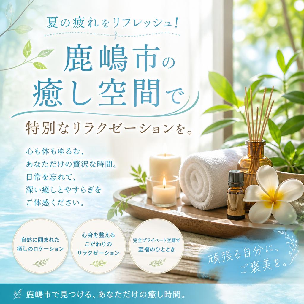 夏の疲れをリフレッシュ！鹿嶋市の癒し空間で特別なリラクゼーションを。